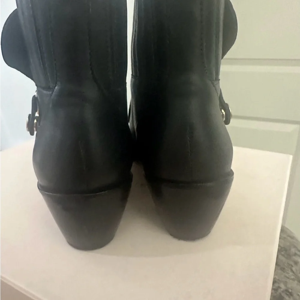 Sofia Webster Butterfly Rose Gold Studded Black Ankle Boots - Picture 5 of 7